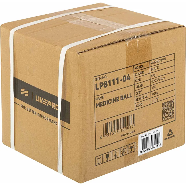 Медбол мяч медицинский двуручный с хватами LiveUp
 LP8111-4 4кг