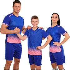 Футбольная форма комплект футболка и шорты LIDONG D8853 4XS-XXL (Синий-розовый)