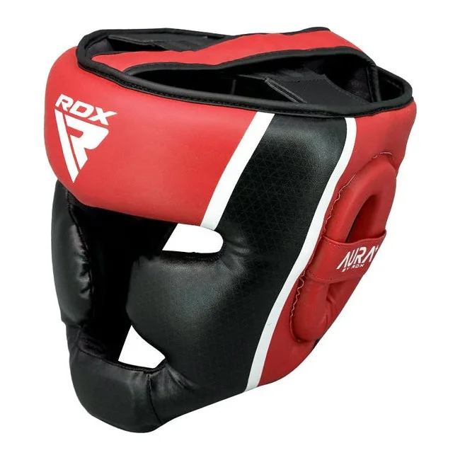 Боксерский шлем RDX AURA PLUS T-17 Red/Black (капа в комплекте)