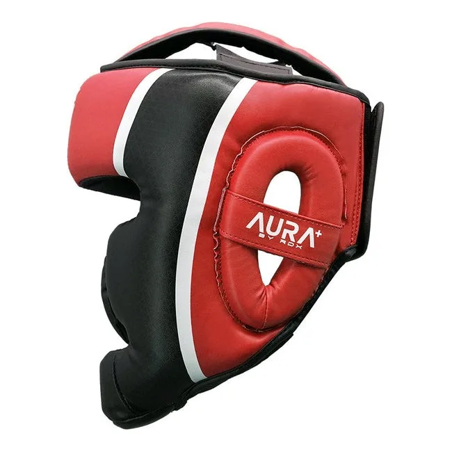 Боксерский шлем RDX AURA PLUS T-17 Red/Black (капа в комплекте)