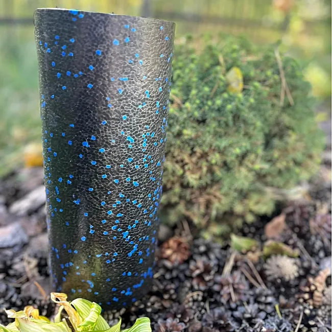 Массажный ролик (роллер) гладкий PowerPlay PP-4347 EPP Foam Roller Черно/Синий (33x14см.)