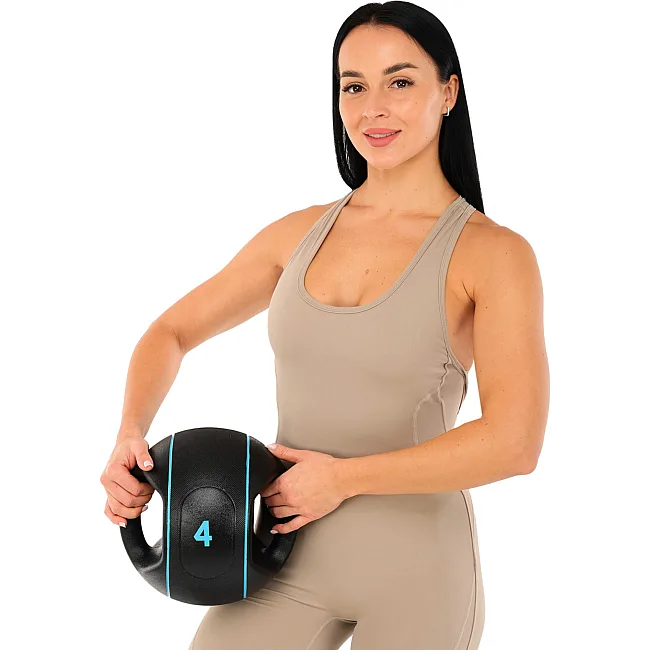 Медбол мяч медицинский двуручный с хватами LiveUp
 LP8111-4 4кг