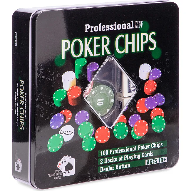 Набор для покера в металлической коробке Professional Poker chips SP-SPORT
 IG-2033 100 фишек