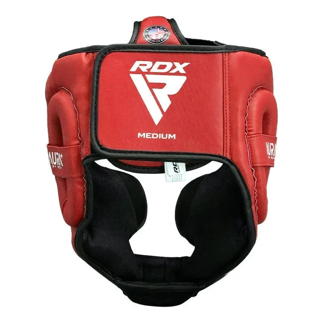 Боксерский шлем RDX AURA PLUS T-17 Red/Black (капа в комплекте)