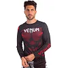 Костюм компрессионный мужской рашгард лонгслив и штаны VENUM CO-8136-8236 (Черный-красный)