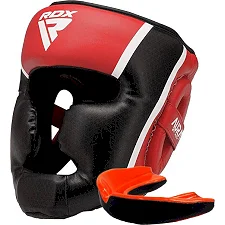Боксерский шлем RDX AURA PLUS T-17 Red/Black (капа в комплекте)