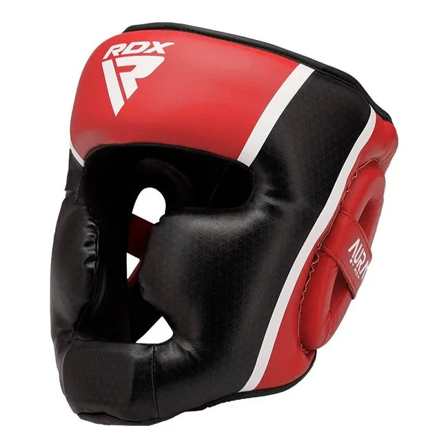 Боксерский шлем RDX AURA PLUS T-17 Red/Black (капа в комплекте)