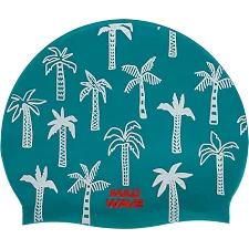 Шапочка для бассейна силиконовая для взрослых MADWAVE PALM TREE M055330 (Зеленый)
