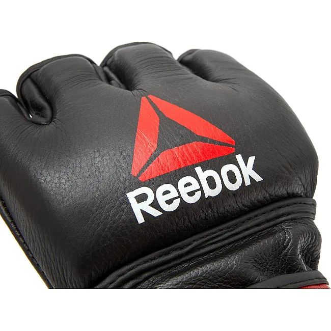 Перчатки для тренинга Reebok MMA Gloves Leather черный, красный S