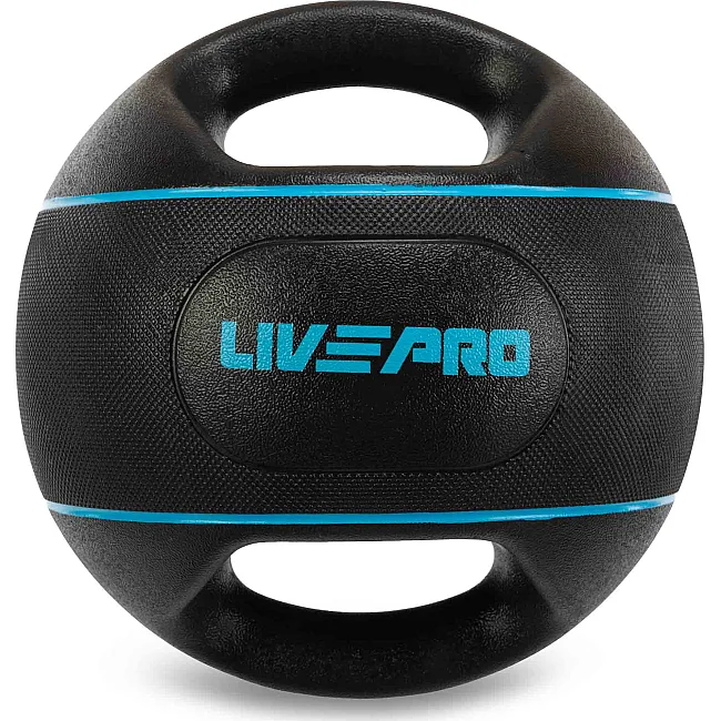 Медбол мяч медицинский двуручный с хватами LiveUp
 LP8111-4 4кг