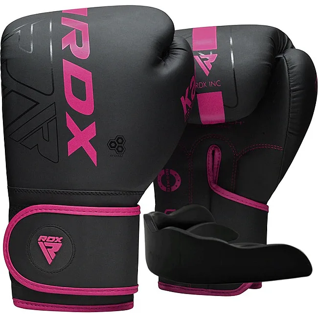 Боксерские перчатки RDX F6 MATTE PINK(капа в комплекте)