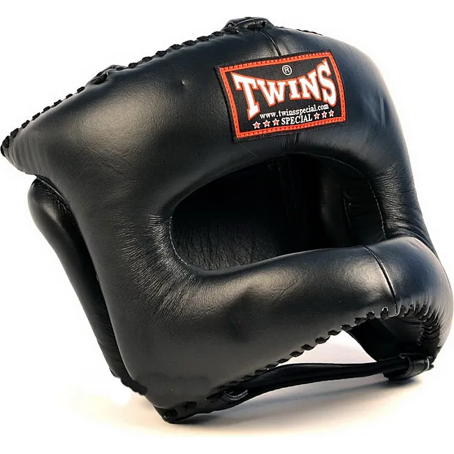 Боксерский шлем с металлическим каркасом TWINS Cage Head Gear- Premium Leather w/ Nose and Cheek Guard HGL9