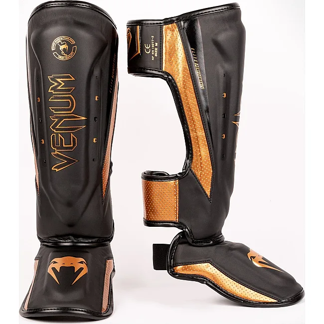Захисні щитки для ніг VENUM Elite Evo Black Bronze