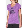 Женская футболка Under Armour Womens V-Neck -Twist Logo Mega Magenta