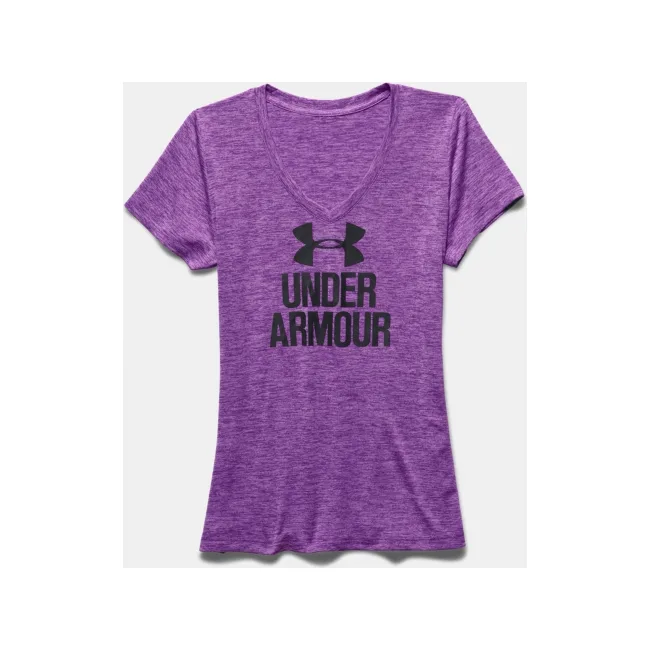 Женская футболка Under Armour Womens V-Neck -Twist Logo Mega Magenta