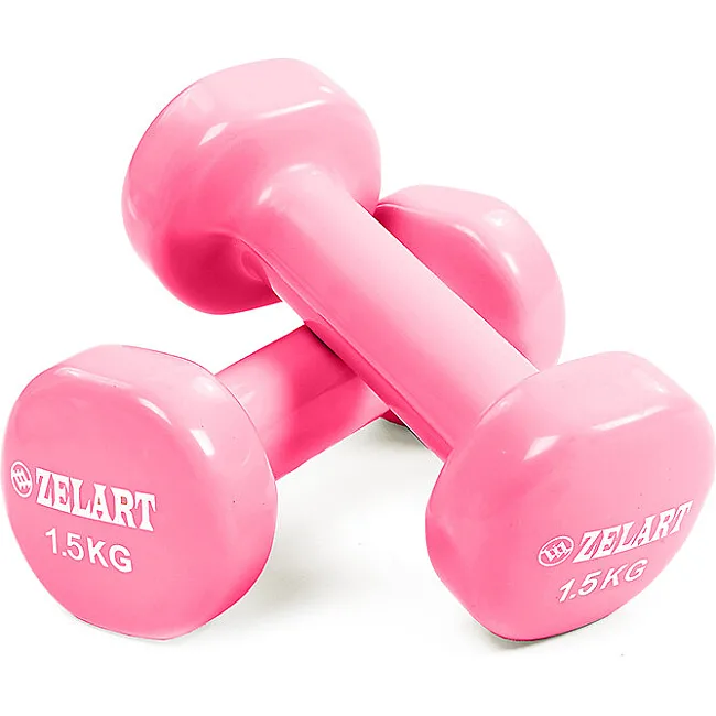 Гантели для фитнеса виниловые ZELART Beauty TA-5225-1_5 (Салатовый)