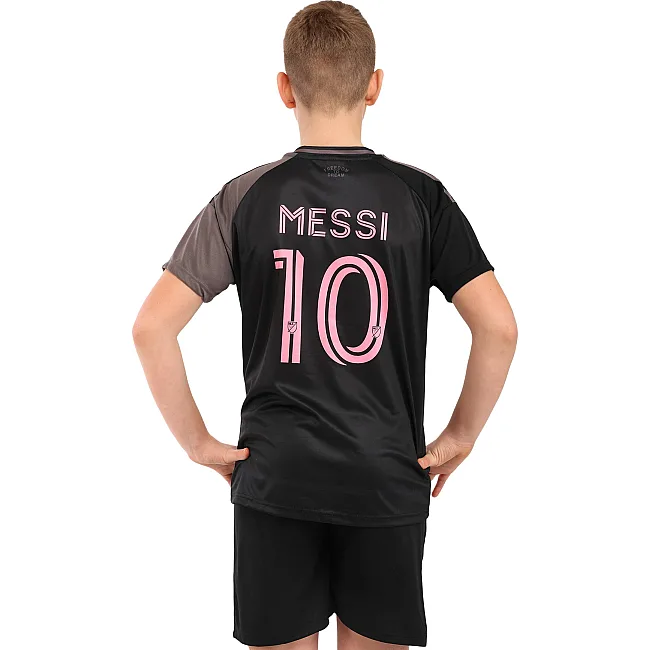 Футбольная форма детская с символикой клуба INTER MIAMI MESSI 10 гостевая 2026 SP-SPORT CO-7359 (Черный-розовый)
