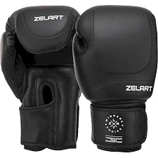 Рукавички для боксу PU ZELART BO-7644 (Чорний)
