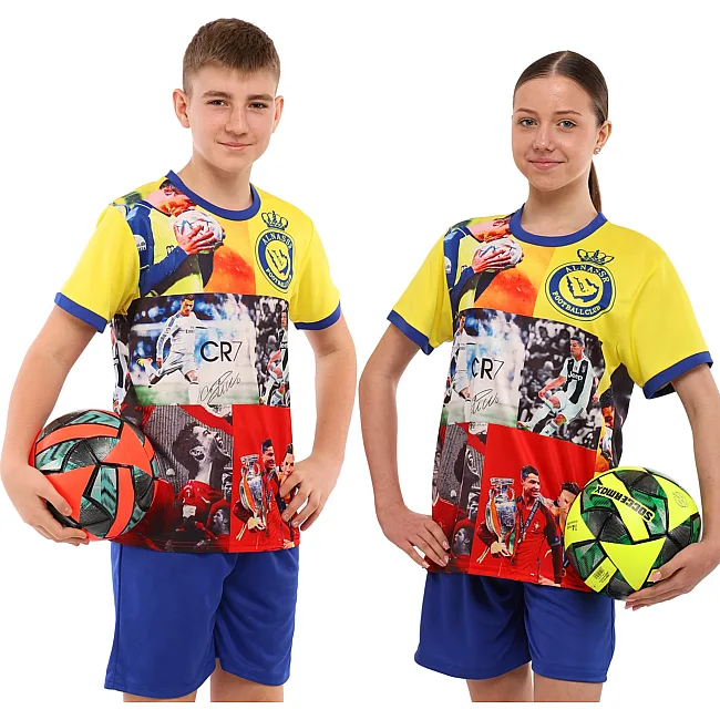 Дитяча футбольна форма RONALDO 7 SP-SPORT CO-7364 (Жовтий-синій)