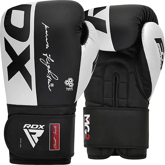 Боксерські рукавиці RDX BOXING GLOVES REX F4 чорний, білий