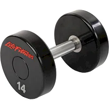 Гантель профессиональная с полиуретановым покрытием LIFE FITNESS SC-80081-14 1шт 14кг