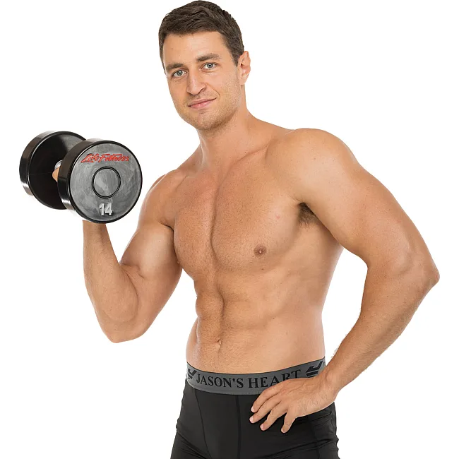 Гантель профессиональная
 с полиуретановым покрытием LIFE FITNESS SC-80081-14 1шт 14кг