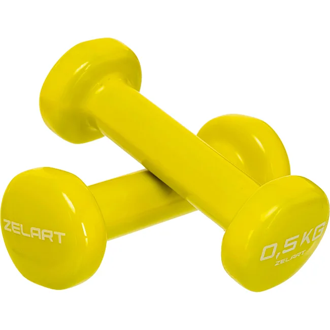 Гантели для фитнеса виниловые ZELART
 Beauty TA-5225-0_5 2шт 0,5кг (Голубой)
