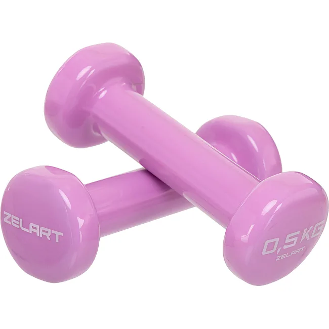 Гантели для фитнеса виниловые ZELART
 Beauty TA-5225-0_5 2шт 0,5кг (Голубой)