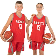 Детская баскетбольная форма NBA клуб Houston Rockets 13 BA-0966 (Красный-серый)