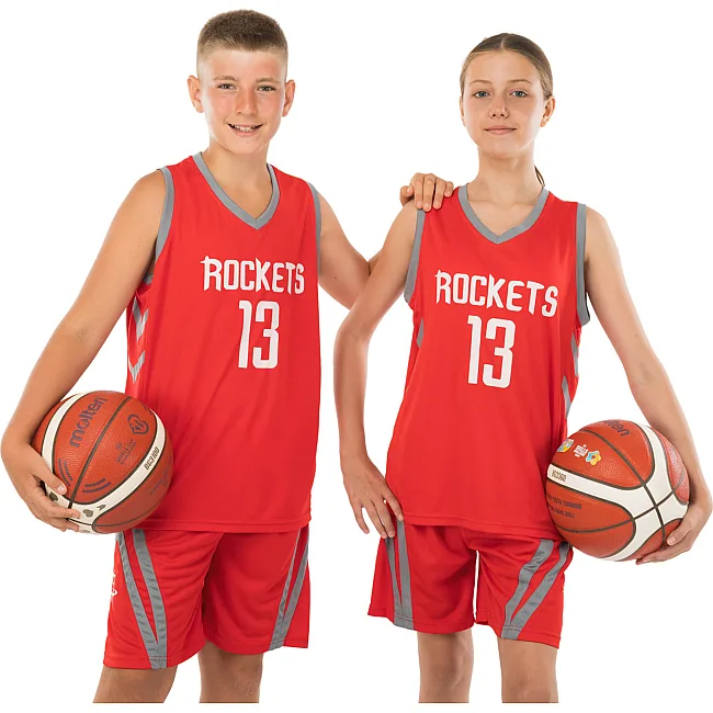 Дитяча баскетбольна форма NBA клуб Houston Rockets 13 BA-0966 (Червоний-сірий)