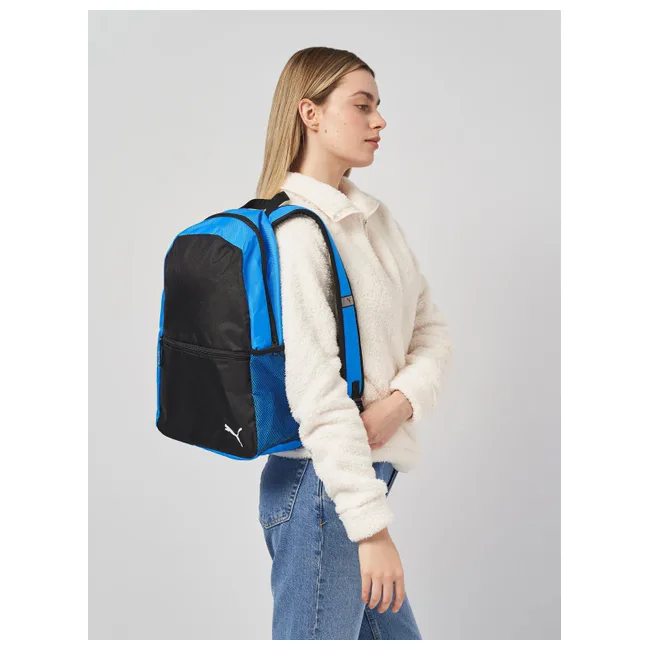 Рюкзак PUMA teamGOAL Backpack Core 17L черный, синий 28x14x43 см