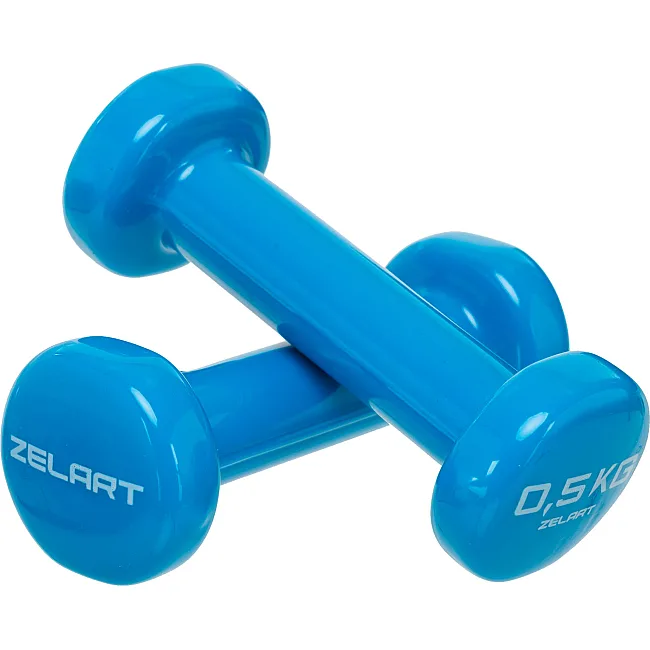 Гантели для фитнеса виниловые ZELART
 Beauty TA-5225-0_5 2шт 0,5кг (Голубой)