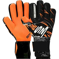 Вратарские перчатки профессиональные с защитой пальцев SOCCERMAX FB-8244 7-11 (Черный-оранжевый)