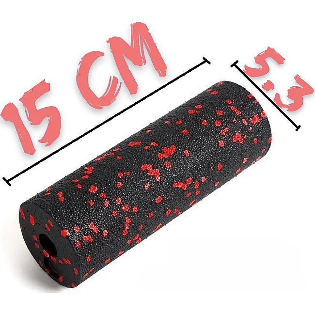 Массажный ролик (роллер) гладкий PowerPlay PP-4346 Mini EPP Foam Roller Черно/Красный (15x5,3см.)