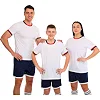Футбольная форма комплект футболка и шорты LIDONG JG-6319 4XS-XXL (Белый-темно-синий)