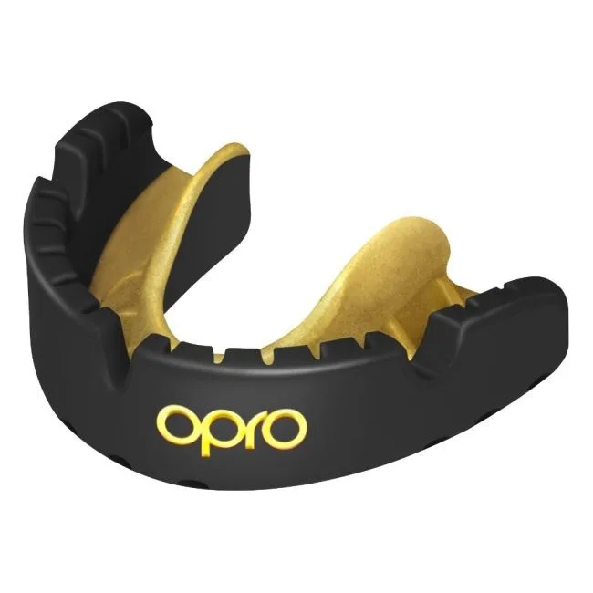 Капа OPRO Gold Braces под брекеты взрослая (возраст 11+) Blackl/Gold (art.102518001)