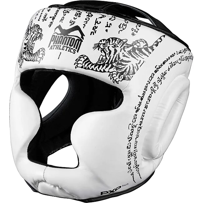 Боксерский шлем Phantom Muay Thai Full Face White (капа в комплекте)