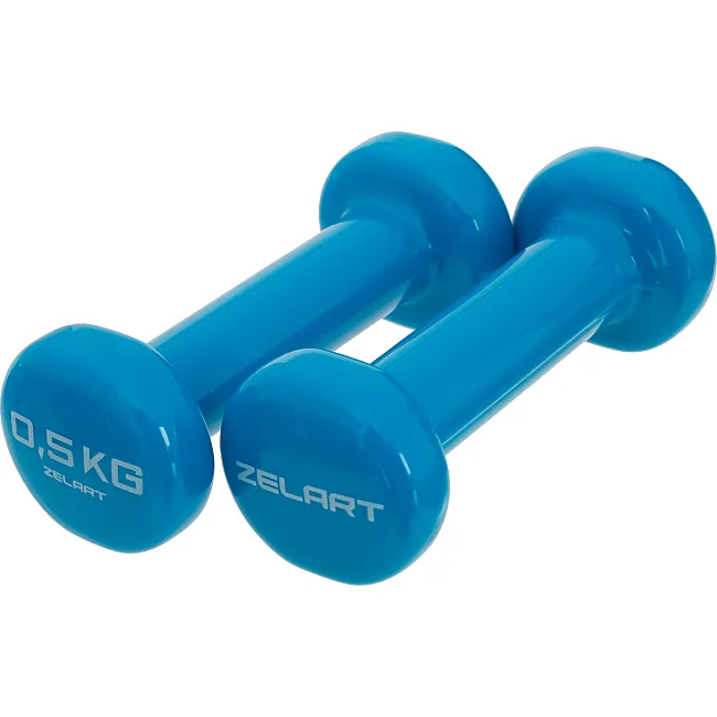 Гантели для фитнеса виниловые ZELART
 Beauty TA-5225-0_5 2шт 0,5кг (Голубой)