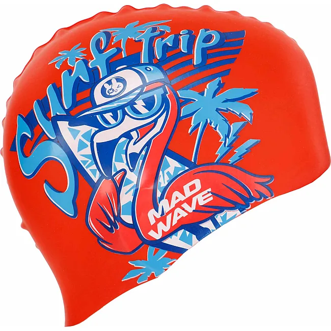 Шапочка для бассейна
 силиконовая юниорская MADWAVE
 Junior FLAMINGO M057206 (Красный)