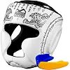 Боксерский шлем Phantom Muay Thai Full Face White (капа в комплекте)