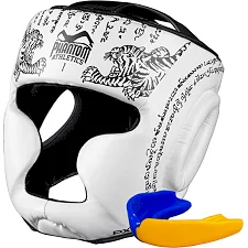 Боксерский шлем Phantom Muay Thai Full Face White (капа в комплекте)