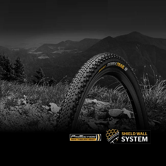 Безкамерна покришка CONTINENTAL Terra Trail ShieldWall 28" | 700 x 35C | 28 x 1.35 чорна, доладна, skin SL