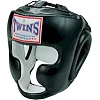 Боксерский шлем Twins Full Face Head Gear Premium Leather Elastic Straps