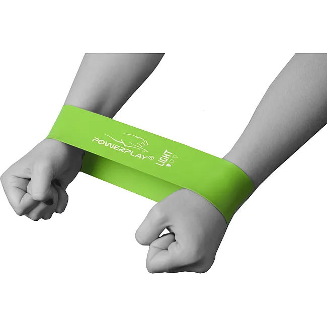 Фитнес резинка POWERPLAY 4114 Mini Power Band 0.8мм. Light Зеленая (5.5кг)