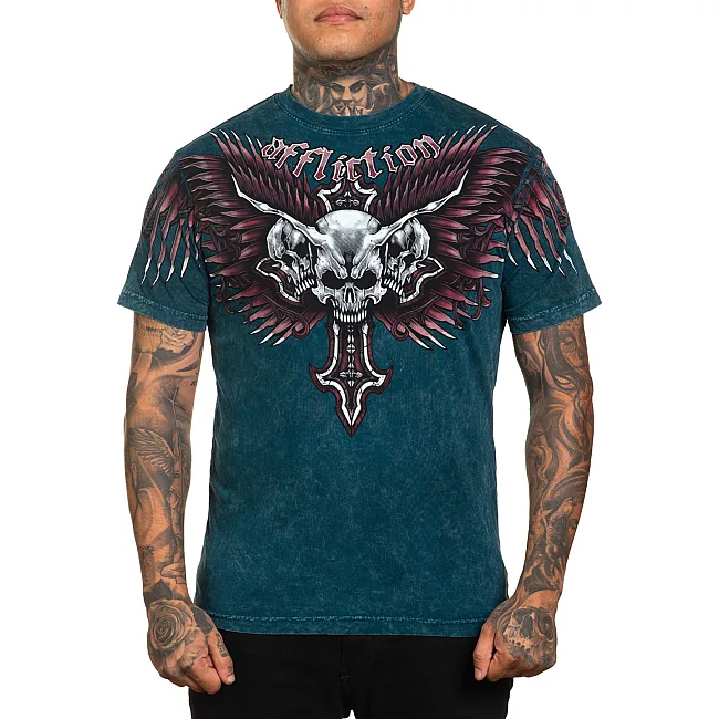 Футболка мужская Affliciton Hyper Speed Tee Atlantic Deep Lava Wash