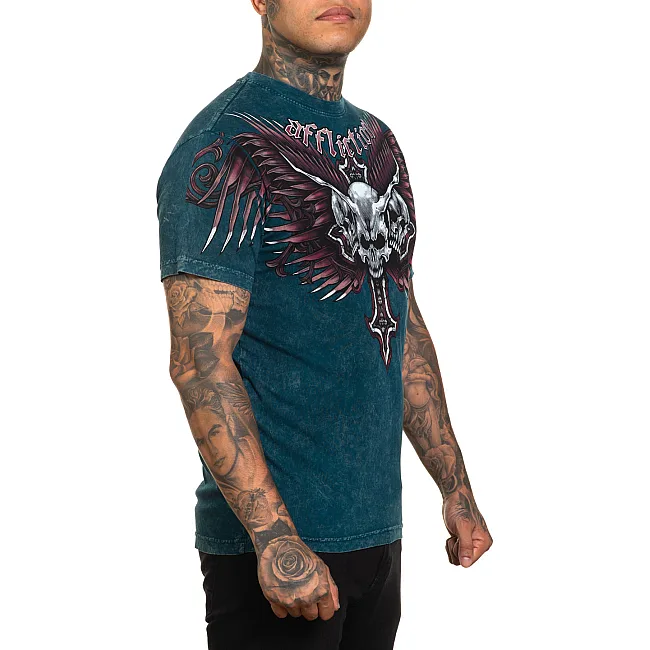 Футболка мужская Affliciton Hyper Speed Tee Atlantic Deep Lava Wash