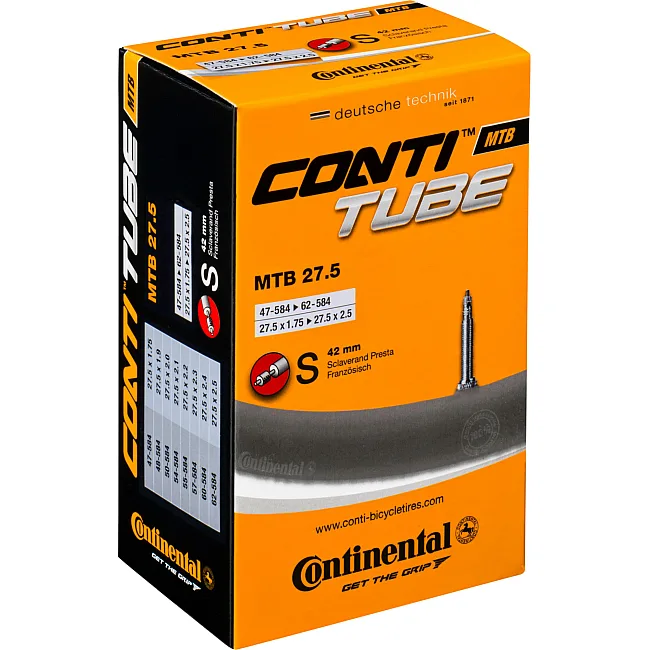 Камера на велосипед CONTINENTAL MTB 27.5", 47-584->62-584, S42, 230 г