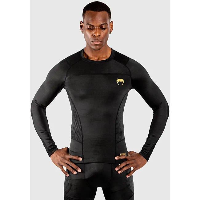 Рашгард з довгим рукавом VENUM G-Fits Black Gold