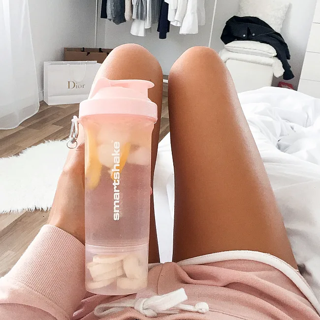 Спортивный шейкер SMARTSHAKE Slim 500мл Cotton Pink (Light Lavender)