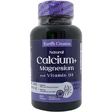 Витамины Earths Creation Calcium Magnesium + Vitamin D3 - 60 софт гель